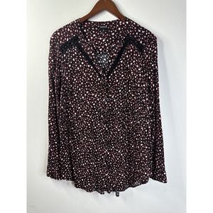 Torrid Women's Heart Print Button Down Top Size 0
